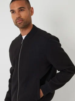 Threadbare Noir - bomber brossé en fausse laine Hot