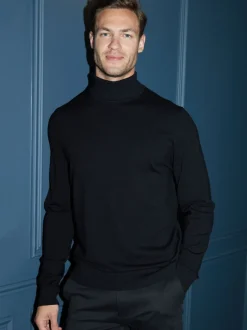 Threadbare Noir - Col roulé tricoté Pull Online