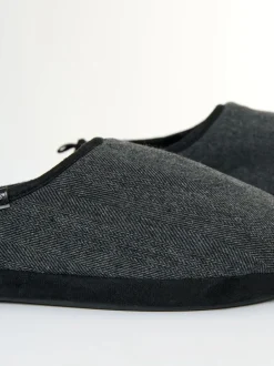 Threadbare Noir - Faux suède Chaussons mule doublés de fausse fourrure Online