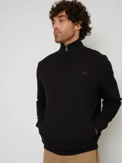 Threadbare - Sweat-shirt à col zippé Noir Clearance