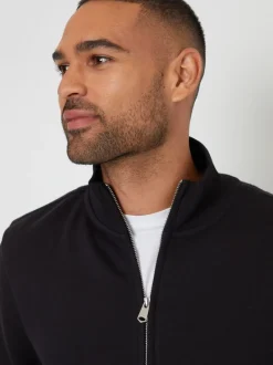 Threadbare Noir - Sweat-shirt zippé à quart de tour Hot