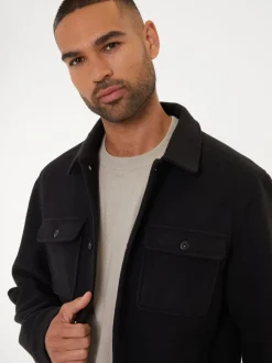 Threadbare Noir - Veste à boutons brossés-chemise Outlet