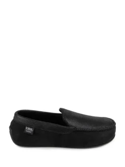 Totes Noir - Mens Isotoner Square Patterned Smart Moccasin Slippers Sale