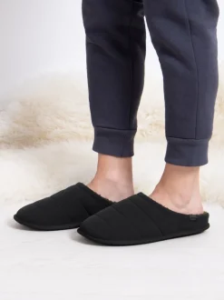 Totes Noir - Mens Isotoner Sport Quilted Mule Slippers Sale