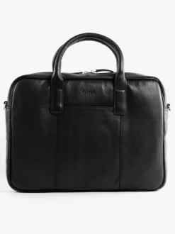 Totes Noir - Sacoche pour ordinateur portable en cuir véritable