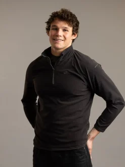 Trespass Noir - Zippé au quart en polaire Blackford Micro Best