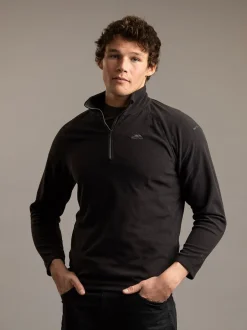 Trespass Noir - Zippé au quart en polaire Blackford Micro Best