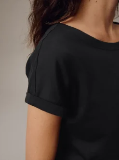 Next - T-shirt à manches cap Noir Discount