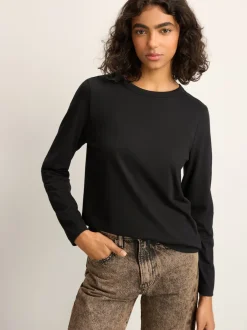 Next - T-shirt à manches longues de cou d'équipage Noir Hot