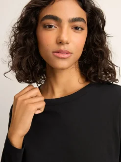 Next - T-shirt à manches longues de cou d'équipage Noir Hot