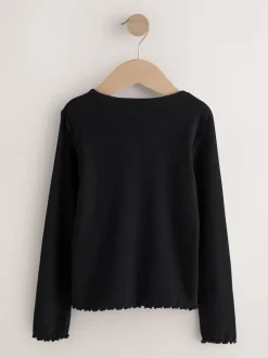 Next Noir - T-shirt à manches longues en coton riche (3mths-7yrs) Sale