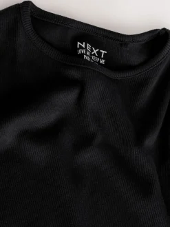 Next Noir - T-shirt à manches longues en coton riche (3mths-7yrs) Sale