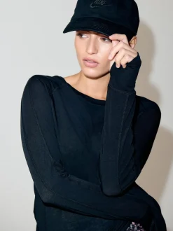 Next Noir - T-shirt Active à manches longues à col rond Outlet