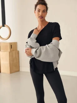 Next Noir - T-shirt léger à manches courtes Col rond Active Outlet