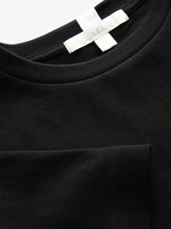 Next - T-shirt Manche courte Col ras du cou lourd Noir New