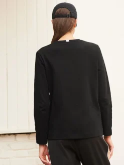 Next - T-shirt manches longues Col rond épais Noir Online