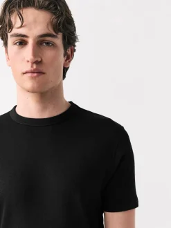 Next Noir - T-shirt ras du cou côtelé à manches courtes Hot