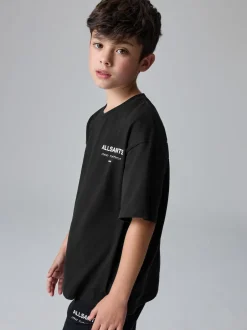 smALLSAINTS - T-shirt oversize en Coton à Col rond Noir Online