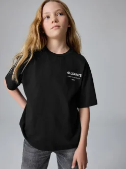 smALLSAINTS - T-shirt oversize en Coton à Col rond Noir Online