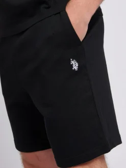 U.S. Polo Assn Noir - US Polo Assn Double Horsemen Sweat homme Shorts 100% coton Discount