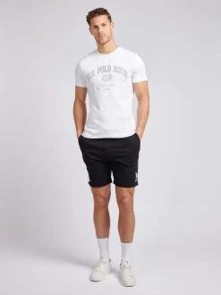 U.S. Polo Assn Noir - . Mens Classic Fit 100% Cotton Player 3 Sweat Shorts New