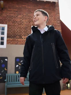 Next - Veste à capuche imperméable doublée de polaire (3-17ans) Noir