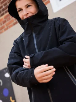 Next - Veste à capuche imperméable doublée de polaire (3-17ans) Noir