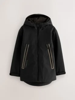Next - Veste à capuche imperméable doublée de polaire (3-17ans) Noir