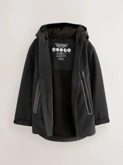Next - Veste à capuche imperméable doublée de polaire (3-17ans) Noir