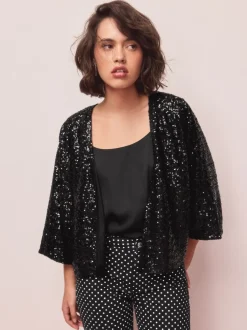 Next Noir - Veste à sequins Outlet