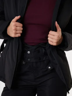 Threadbare Noir - Veste de ski rembourré Ceinturé Discount