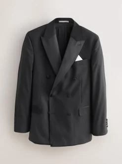 Next Noir - Veste de smoking double boutonnage en laine 100Signature Nova Fides