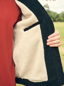 Next Noir - Veste doublée en velours côtelé et en peau de mouton Best