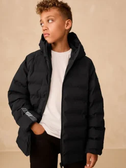 Next Noir - Veste imperméable à capuche de poids moyen (3-17ans)