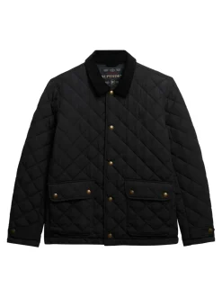 Superdry Noir - Veste matelassée Estate Coach Hot