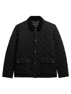 Superdry Noir - Veste matelassée Estate Coach Hot