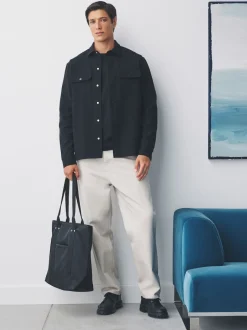 Next - Veste-chemise en jersey sergé à boutons-pression Noir Online