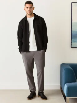 Next Noir - Veste-chemise en jersey texturé diagonal Best