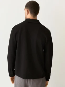 Next Noir - Veste-chemise en jersey texturé diagonal Best