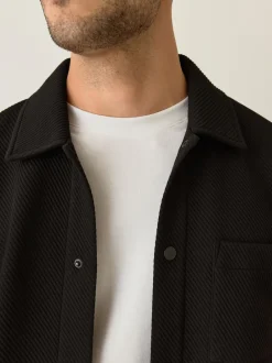 Next Noir - Veste-chemise en jersey texturé diagonal Best