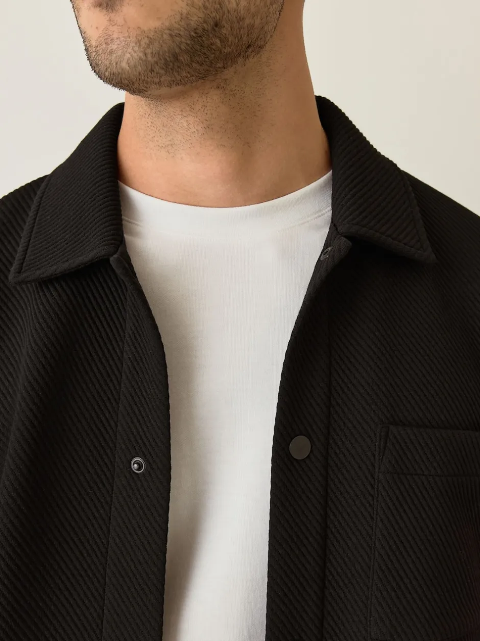 Next Noir - Veste-chemise en jersey texturé diagonal Best