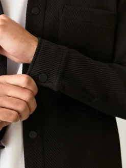 Next Noir - Veste-chemise en jersey texturé diagonal Best