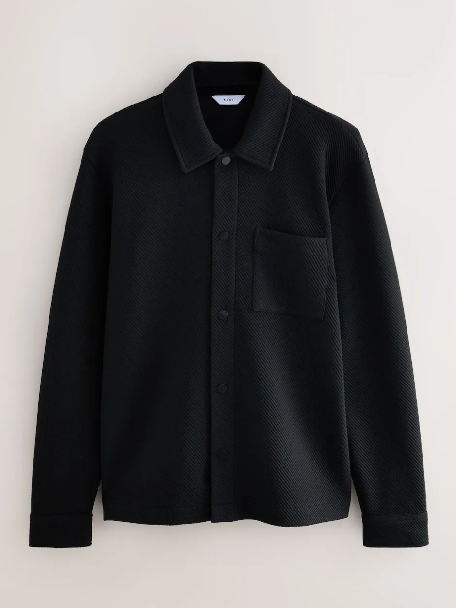 Next Noir - Veste-chemise en jersey texturé diagonal Best
