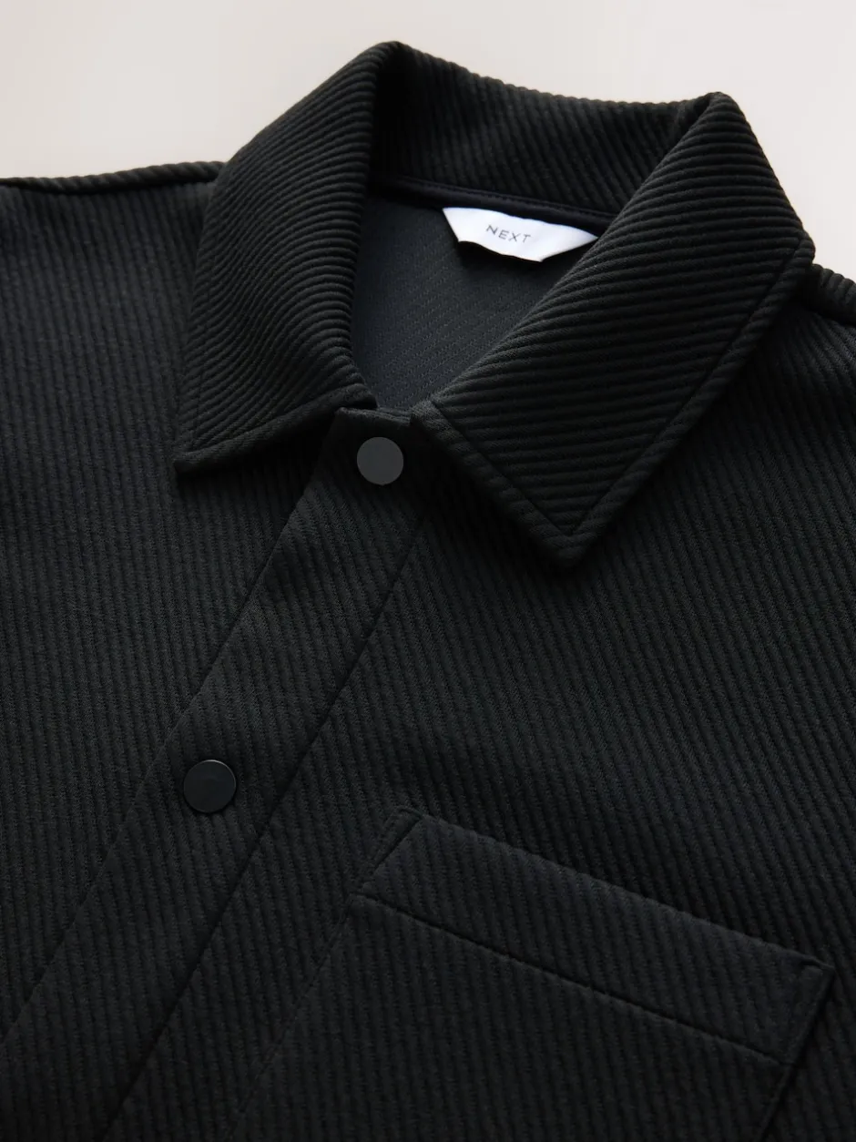 Next Noir - Veste-chemise en jersey texturé diagonal Best