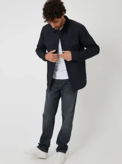 Threadbare Noir - Veste-chemise doublée de peau de mouton Hot