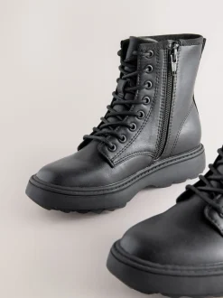 Next Noir - Warm Lined À lacets Ankle Bottes Hot