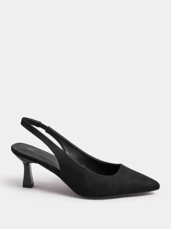 Yours Curve Noir - Extra Coupe large talons Slingback New