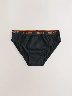 Next Noir avec ceinture en jacquard brillant - Slip en coton 100% 5 Paquet (1.5-16ans) Clearance