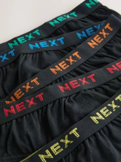 Next Noir avec ceinture en jacquard brillant - Slip en coton 100% 5 Paquet (1.5-16ans) Clearance