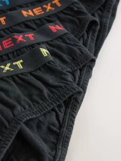 Next Noir avec ceinture en jacquard brillant - Slip en coton 100% 5 Paquet (1.5-16ans) Clearance